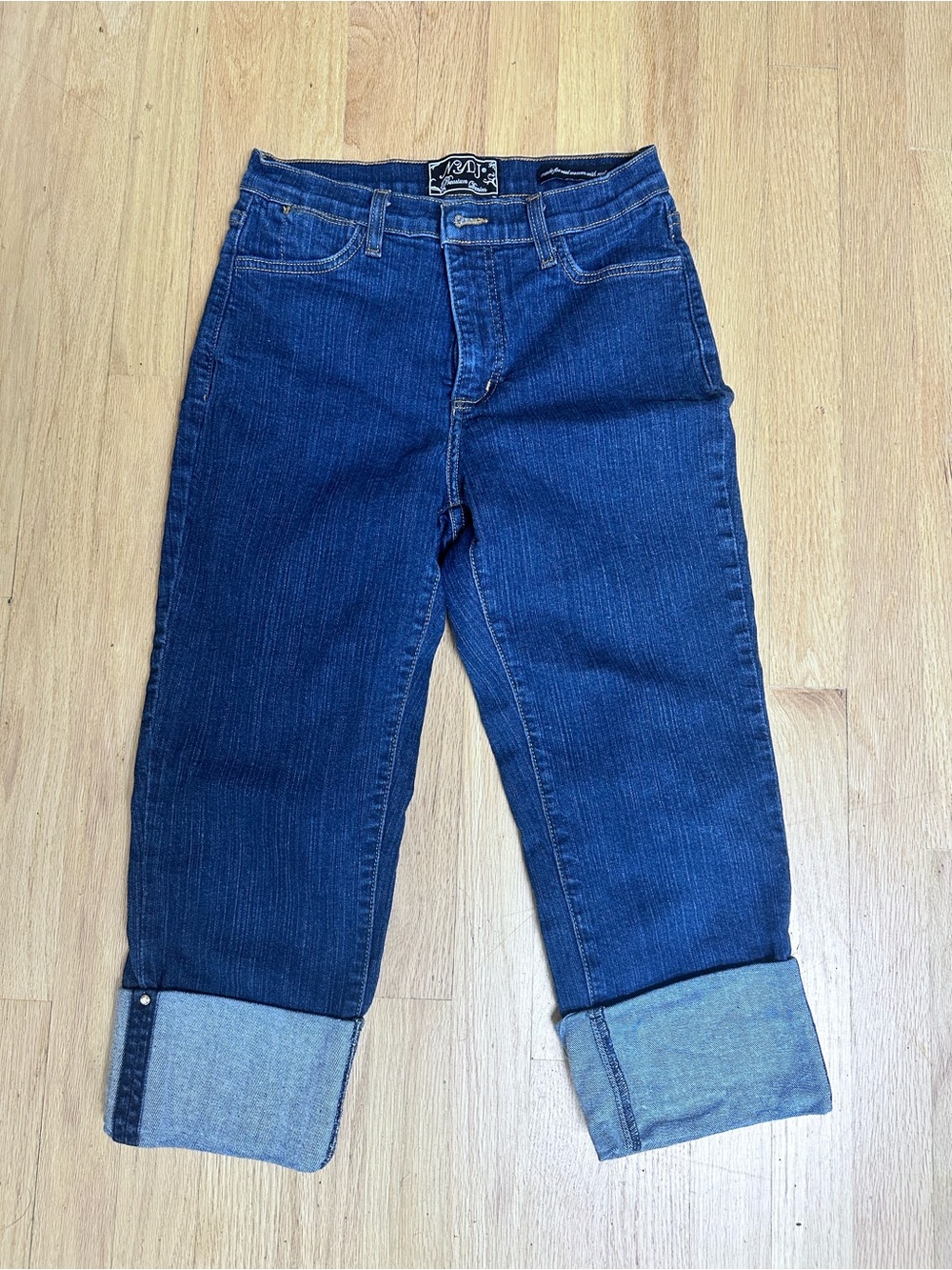 Dark Blue Women's Jeans - Casual Cuffed Denim